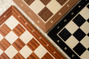 Echiquier en marqueterie de bois d'Acajou et Sycomore - échiquier classique de Taille 4 avec notation alphanumérique