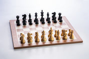 Pièces d'échecs Classic en bois de buis teinté et naturel - Taille 3,50''