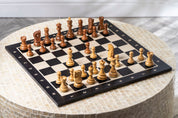 Pièces d'échecs Zagreb en bois d'acacia et de buis - Taille 3,75''