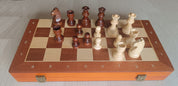 Échecs magnétiques en bois + dames en bois (38 x 38 cm)