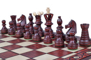 Jeu d'échecs AMBASSADEUR en bois de charme, de grande taille (55 x 55cm) - Ensemble Complet