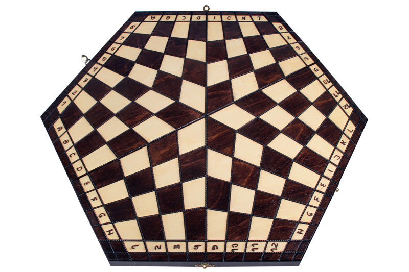 Jeu d'échecs en bois YALTA 3 Joueurs de grande taille  (54 x 47 cm) - Jeu d'échecs en bois YALTA 3 Joueurs de grande taille  (54 x 47 cm)