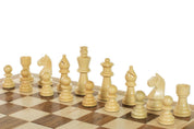 Jeu d'échecs Magnétique Pliant en bois d'acacia et buis de petite taille (30x30cm)