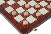 Jeu de dames en bois de charme - damier 8 x 8 cases , de taille moyenne (40 x 40cm) - Ensemble Complet