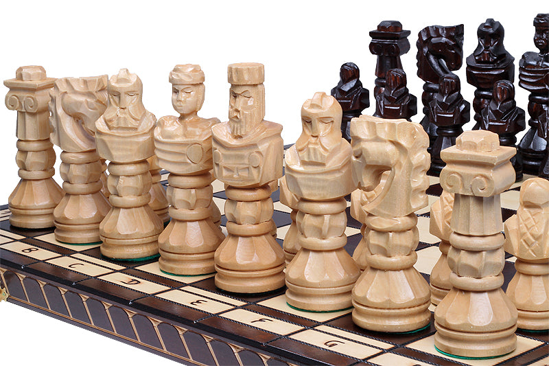 Jeu d'Echecs GLADIATEUR en bois de tilleul, de grande taille (59 x 59cm) - Ensemble Complet - 9d26680793200d33e9655f140ada54c9