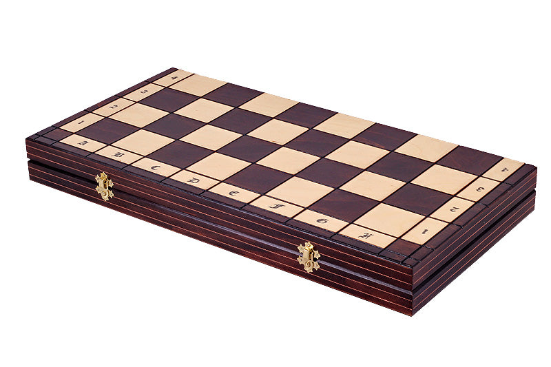 Jeu d'd'échecs POLONAIS ANCIEN en bois de cerisier sauvage, de grande taille (56 x 56 cm) - 7a648f71ecaad645003cdd9993dcf736
