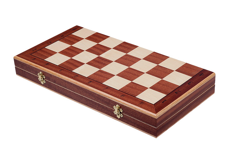 Jeu d'échecs DE TOURNOI No 7 en bois de charme avec l'échiquier en marqueterie de bois d'acajou et sycomore, de grande taille (50 x 50cm) - Ensemble Complet - 5ee35bd97fd1cc7ba7c48b91cc7a5f43
