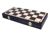 Jeu d'Echecs BABOUCHKA VERT sculpté en bois de bouleau, de taille moyenne (42 x 42cm) - Ensemble Complet
