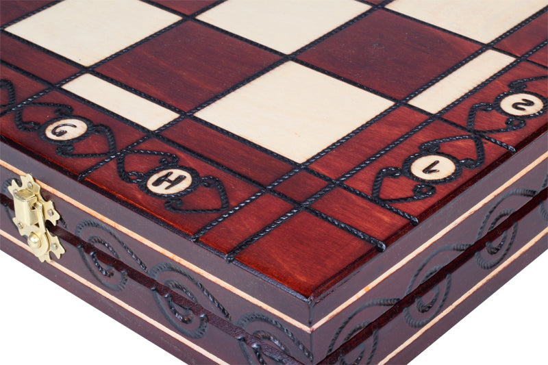 Jeu d'échecs AMBASSADEUR en bois de charme, de grande taille (55 x 55cm) - Ensemble Complet - af14302de6091c11ca8dd134c0fc09e7