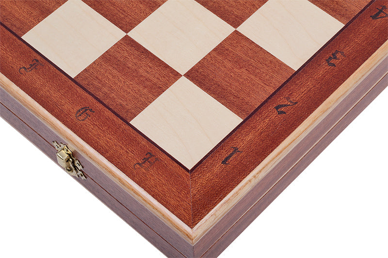 Jeu d'échecs DE TOURNOI No 7 en bois de charme avec l'échiquier en marqueterie de bois d'acajou et sycomore, de grande taille (50 x 50cm) - Ensemble Complet - 5d86dfd579903cfc707189c7b5fb9435