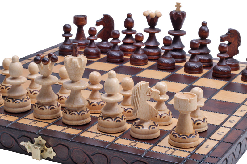 Jeu d'échecs PERLE en bois de hêtre, de petite taille (29 x 29cm) - Ensemble Complet - 512f82270cab59378205f90c47566950