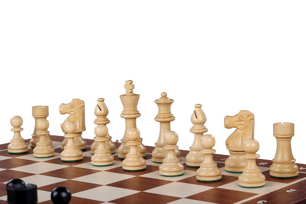 Jeu d'échecs de tournoi avec les pièces French en bois teinté de taille 4 (40x40cm) - L'ensemble complet - fae6645ad7728f1ec06f1bfe34adb957