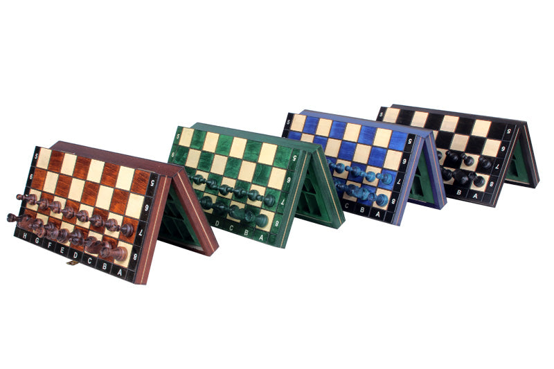 Jeu d'échecs MAGNETIQUE en bois de charme, pliant, de petite taille (27 x 27cm) - Ensemble Complet - 12c820935949c5fa6cd1d6d28421ad88