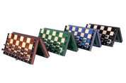 Jeu d'échecs MAGNETIQUE Noir pliant en bois de charme de petite taille (27 x 27cm) - Ensemble Complet