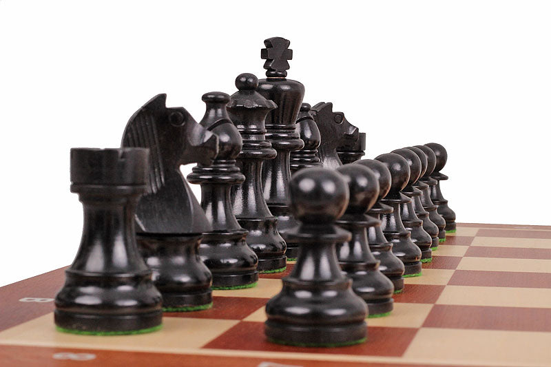 Jeu d'échecs de tournoi avec les pièces German Knight en bois teinté de taille 5 (48x48cm) - L'ensemble complet - ffbcb3a163e1982a08cb029f408654da