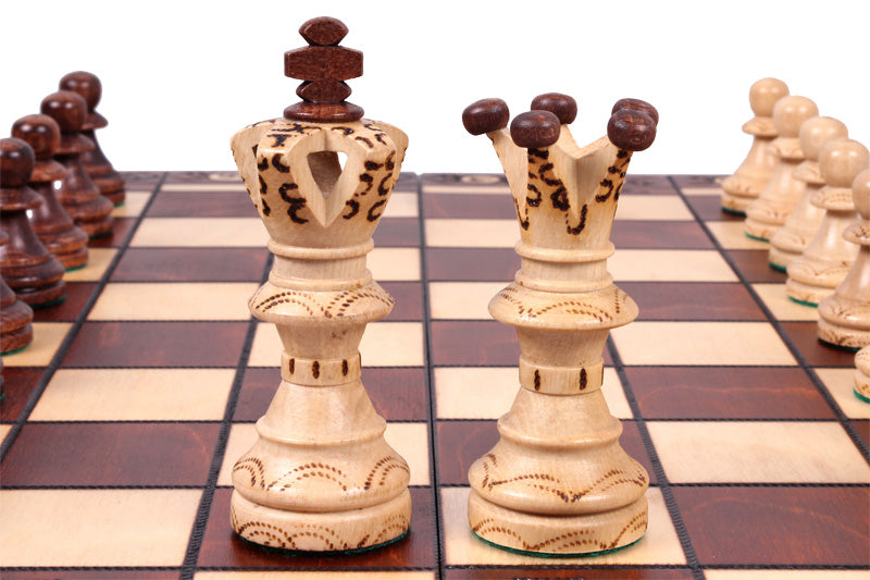 Jeu d'échecs AMBASSADEUR en bois de charme, de grande taille (54 x 54cm) - Ensemble Complet - 19088964a08220587b70411840c96b01