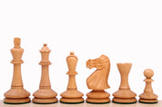 Pièces d'échecs Blackmore en bois de buis teinté et naturel - Taille 4,0''