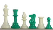 Pièces d'échecs vertes en plastique feutrées de taille 6