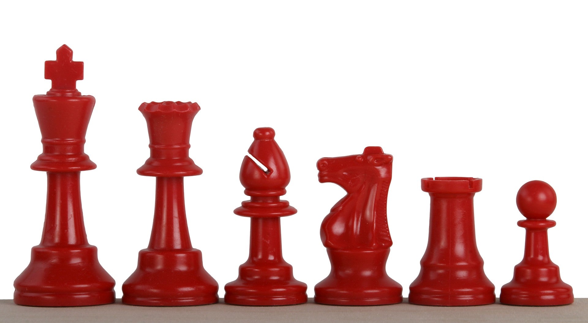 Pièces d'échecs rouges en plastique feutrées de taille 6 - 883ddc04876f58e1f8e64d956291c9f6