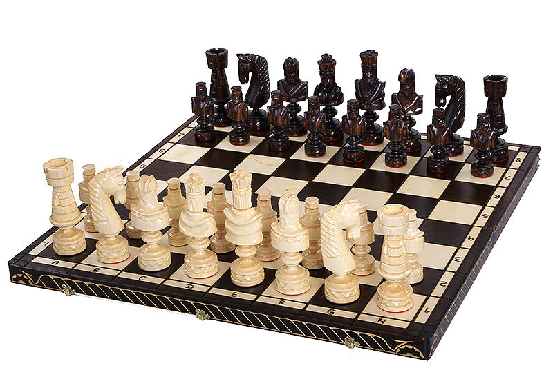 Jeu d'échecs en bois sculpté CESAR LARGE de grande taille  (85 x 85 cm) - 09c25392e68abbc3dea99c4b81ea010d