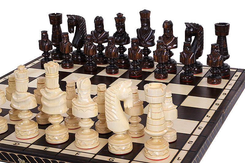 Jeu d'échecs en bois sculpté CESAR LARGE de grande taille  (85 x 85 cm) - Jeu d'échecs en bois sculpté CESAR LARGE de grande taille  (85 x 85 cm)