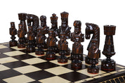 Jeu d'échecs en bois sculpté CESAR LARGE de grande taille  (85 x 85 cm)