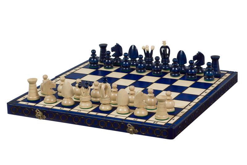 Jeu d'Echecs ROYAL Blue en bois de charme, de grande taille (44 x 44cm) - Ensemble Complet - d5824072c546c2dc2b0b1f9415aca8b7
