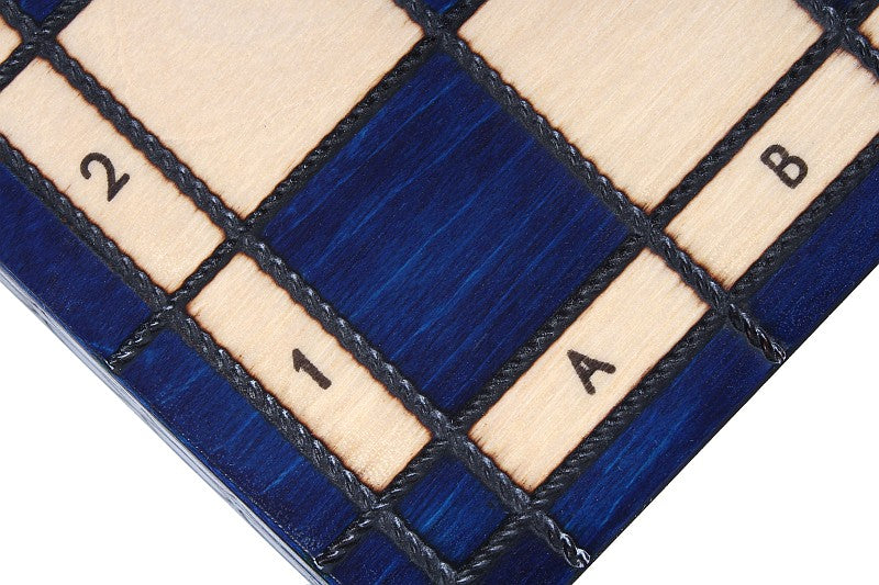 Jeu d'Echecs ROYAL Bleu en bois de charme, de taille moyenne (34 x 34cm) - Ensemble Complet - 547c2df9fced47f49e445009aef8b71c