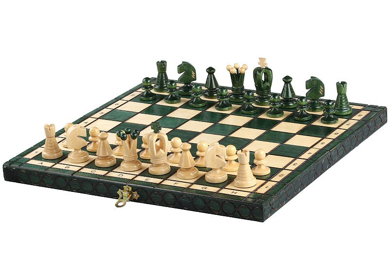 Jeu d'Echecs ROYAL Green en bois de charme, de taille moyenne (34 x 34cm) - Ensemble Complet - 99b7324d902a8aa30f4bf550c9f5fa76