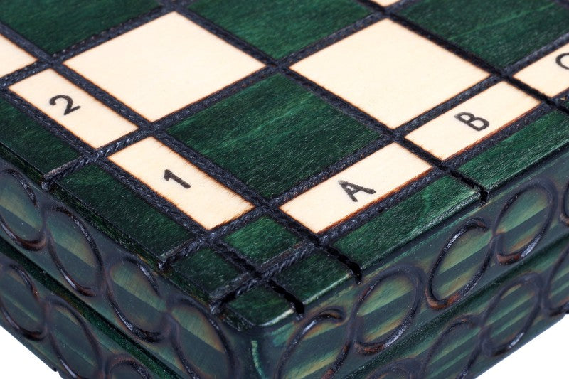 Jeu d'Echecs ROYAL Green en bois de charme, de petite taille (29 x 29cm) - Ensemble Complet - 6cf229e224664cd999b36bbf94c335db