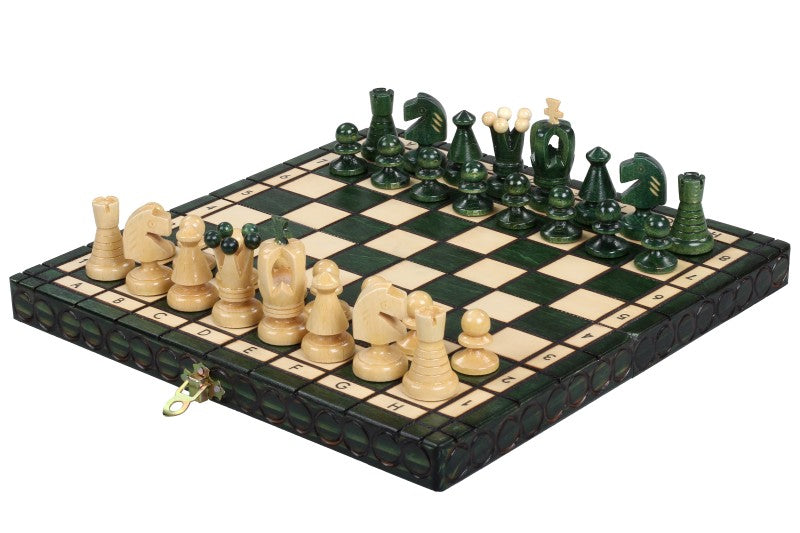 Jeu d'Echecs ROYAL Green en bois de charme, de petite taille (29 x 29cm) - Ensemble Complet - 1d544bbcfee101598e3d7803bf991dfb