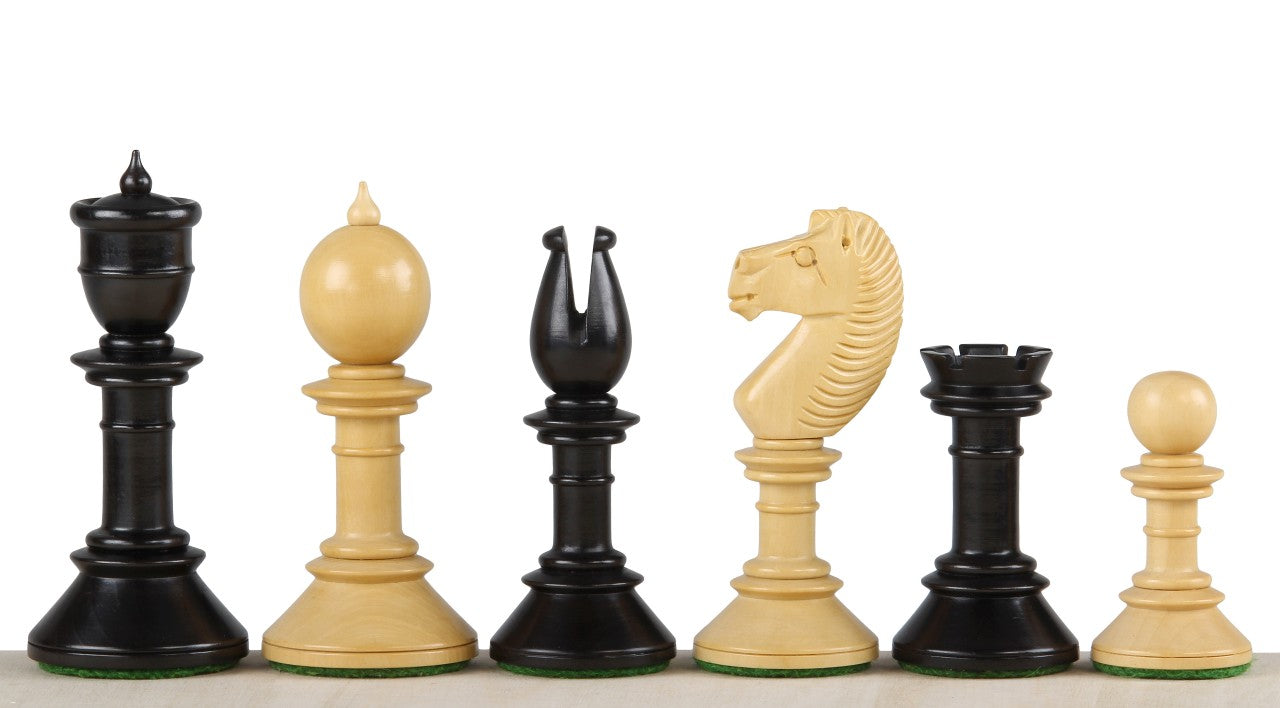 Pièces d'échecs Northern Upright en bois de buis teinté et naturel - Taille 4,25'' - Pièces d'échecs Northern Upright en bois de buis teinté et naturel - Taille 4,25''