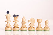 Jeu d'échecs PEARL Blue en bois de hêtre, de taille moyenne (36 x 36cm) - Ensemble Complet couleur bleue