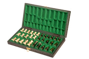 Jeu d'échecs PERLE Vert en bois de hêtre, de taille moyenne (36 x 36cm) - Ensemble Complet couleur verte