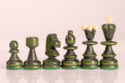 Jeu d'échecs PERLE Vert en bois de hêtre, de taille moyenne (36 x 36cm) - Ensemble Complet couleur verte