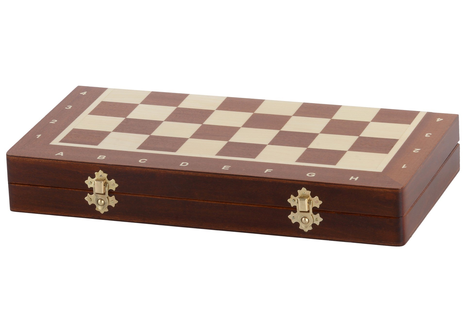 Jeu d'échecs MAGNETIQUE en marqueterie de bois d'acajou et de sycomore, de grande taille (35 x 35cm) - Ensemble Complet - d0c19897c396689965d0dabbbdffef5c
