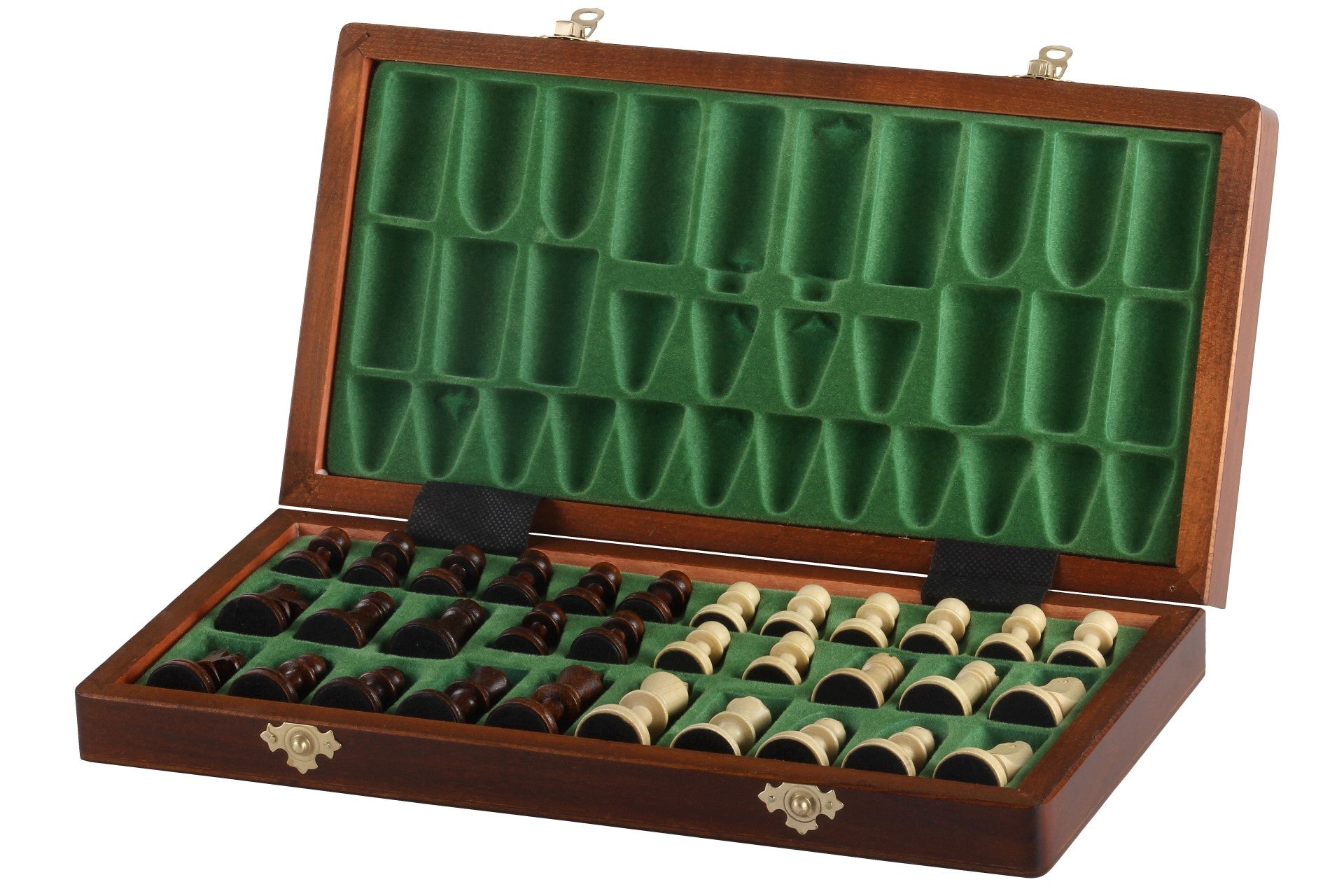 Jeu d'échecs MAGNETIQUE en marqueterie de bois d'acajou et de sycomore, de grande taille (35 x 35cm) - Ensemble Complet - 713c283c3d1cdf87fcb6abd104564792