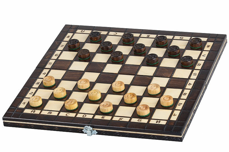 Jeu d'Echecs et de Dames Pliant en bois de cerisier, de petite taille (35 x 35cm) - Ensemble comprenant deux jeux pour deux joueurs - f3da3761331333da32adcae6ea36010c