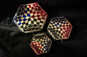Jeu d'échecs en bois YALTA 3 Joueurs de grande taille (54 x 47 cm) - jeu tricolore