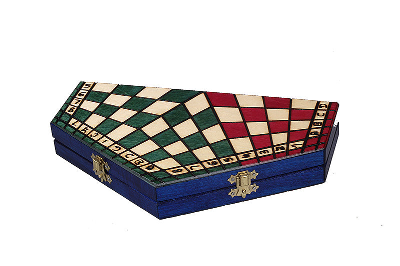 Jeu d'échecs en bois YALTA 3 Joueurs de petite taille (32 x 28 cm) - jeu tricolore - 92c226739c959e3e1f992ec37a443d31