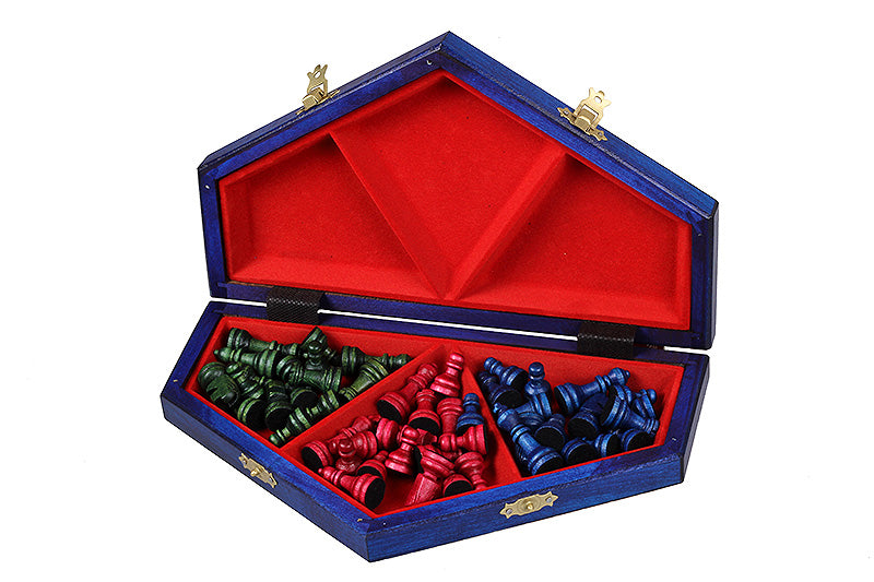 Jeu d'échecs en bois YALTA 3 Joueurs de petite taille (32 x 28 cm) - jeu tricolore - 837f15d5608e4525a19496b61c0fa676