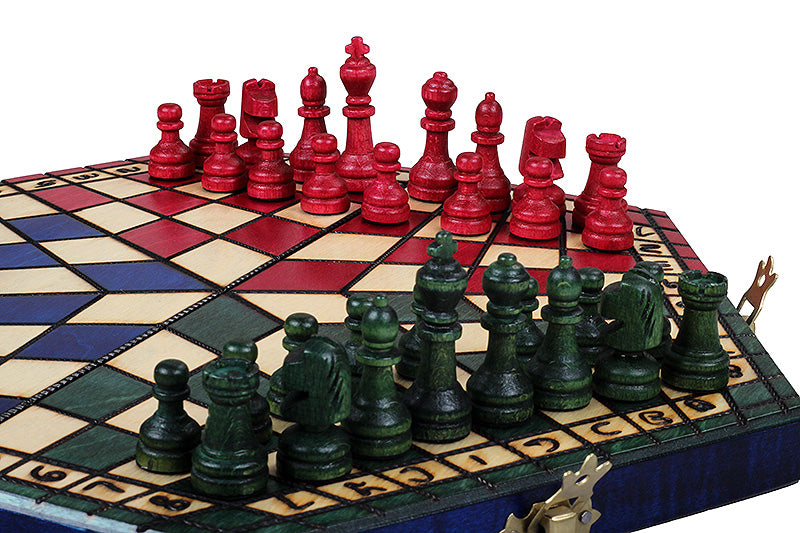 Jeu d'échecs en bois YALTA 3 Joueurs de petite taille (32 x 28 cm) - jeu tricolore - d80473f0ebc32d3500db0e2445cb5e7a