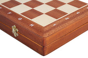 Jeu d'échecs de tournoi avec les pièces Zagreb en bois d'acacia et buis de taille 5 (48x48cm) - L'ensemble complet