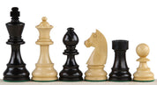 Échiquier avec coordonnées en marqueterie de bois de noyer et sycomore  + Pièces d'échecs Timeless Ebonized - Ensemble de taille 5
