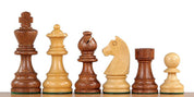 piezas de ajedrez Timeless de acacia india y boj, 7,6 cm, talladas en madera
