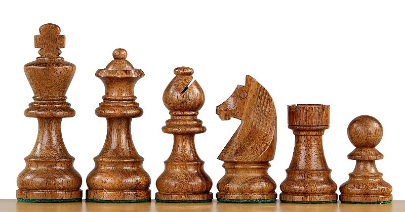 Pièces d'échecs German Knight (Timeless) en bois d'acacia et buis - Taille 3,00'' - 58df477f9850ae0a966c612eab33db46