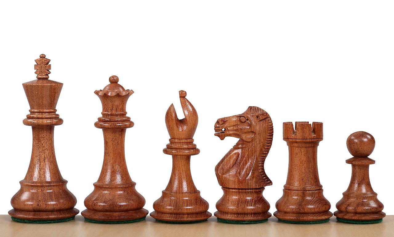 Pièces d'échecs Stallion en bois d'acacia et de buis - Taille 4,00'' - Pièces d'échecs Stallion en bois d'acacia et de buis - Taille 4,00''