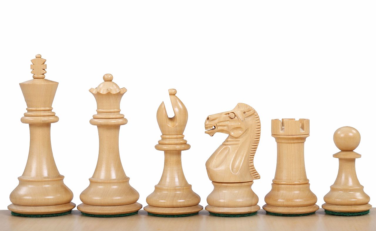Pièces d'échecs Stallion en bois d'acacia et de buis - Taille 4,00'' - Pièces d'échecs Stallion en bois d'acacia et de buis - Taille 4,00''
