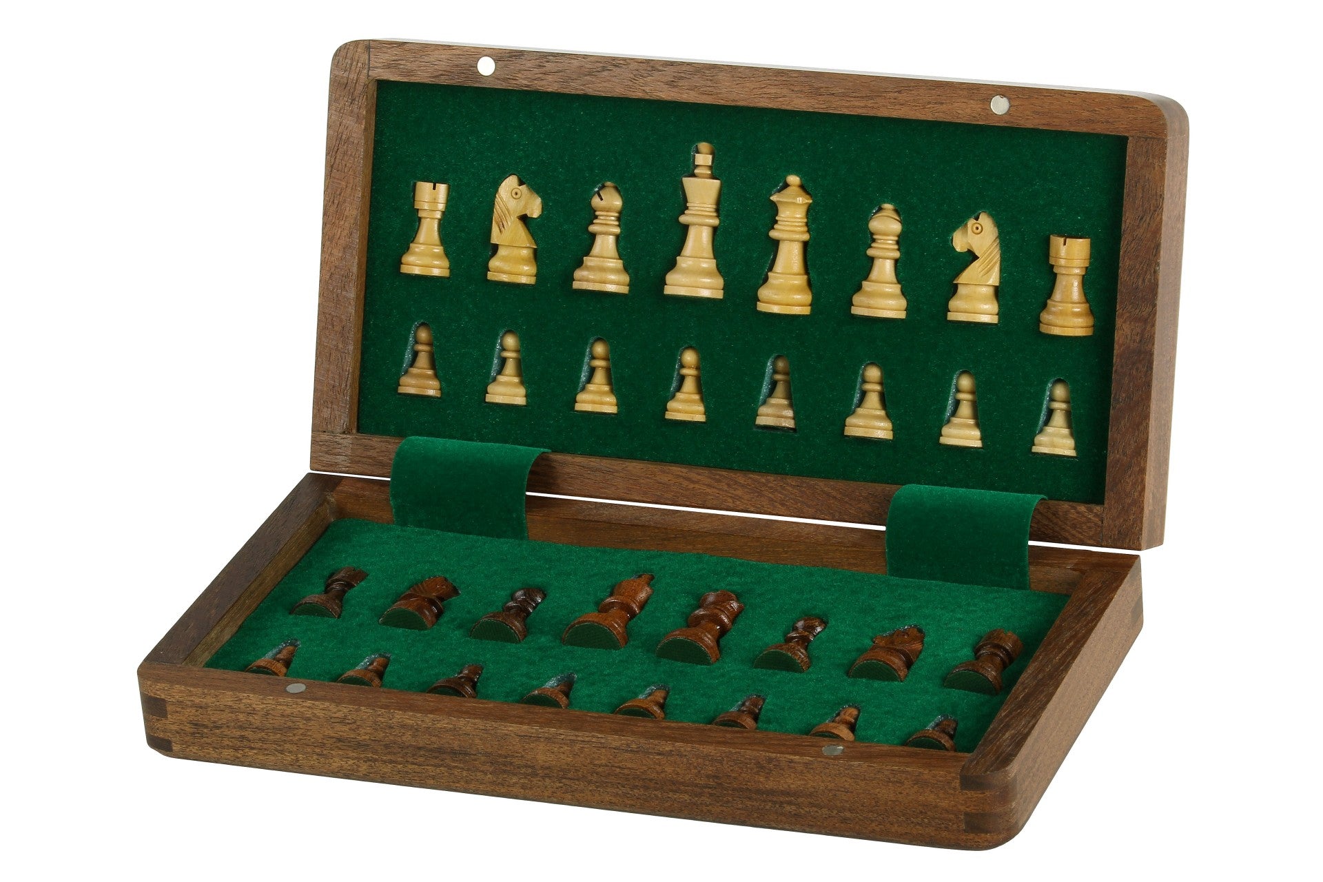 Jeu d'échecs Magnétique Pliant en bois d'acacia et buis de petite taille (25x25cm) - 92482260b9b13d5d51fc233758e8319e