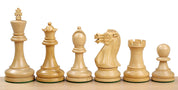 Pièces d'échecs Executive en bois de buis teinté et naturel - Taille 4,00''
